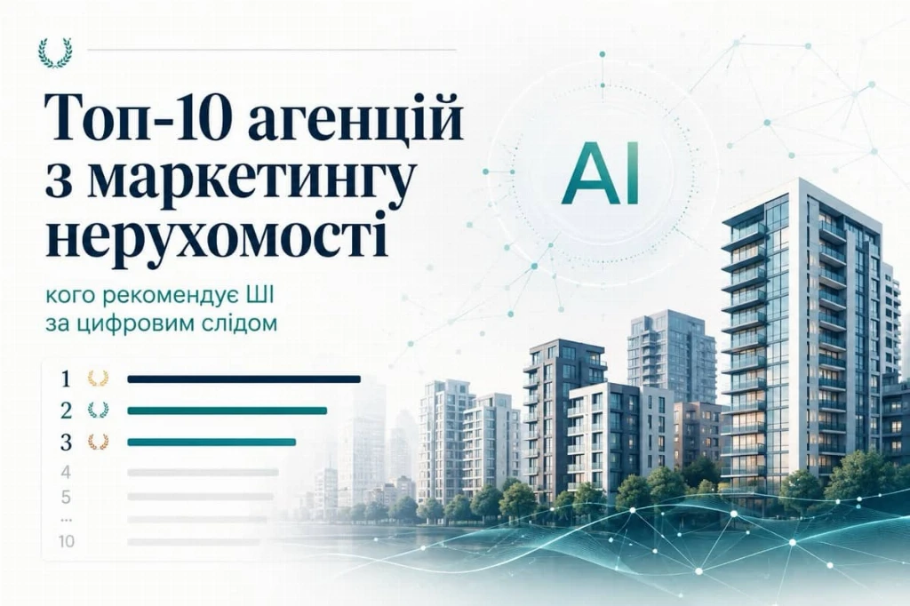 Топ-10 агенцій з маркетингу нерухомості: кого рекомендує ШІ за цифровим слідом