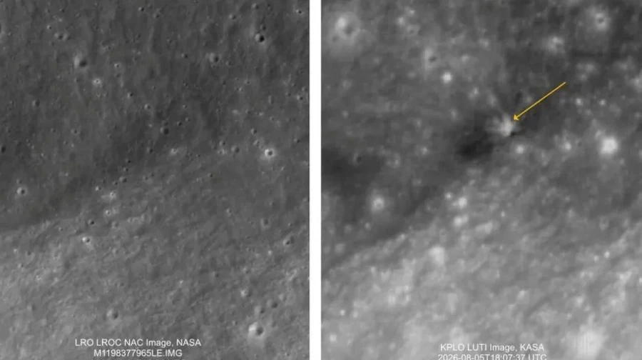 Перші фото: зонд Danuri показав наслідки зіткнення верхнього ступеня Falcon 9 із Місяцем